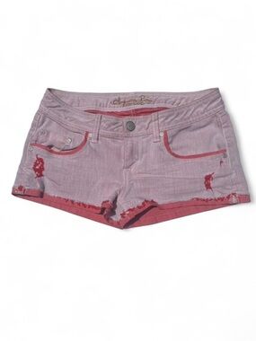 American Rag Pink Distressed Denim Shorts with Coral Trim